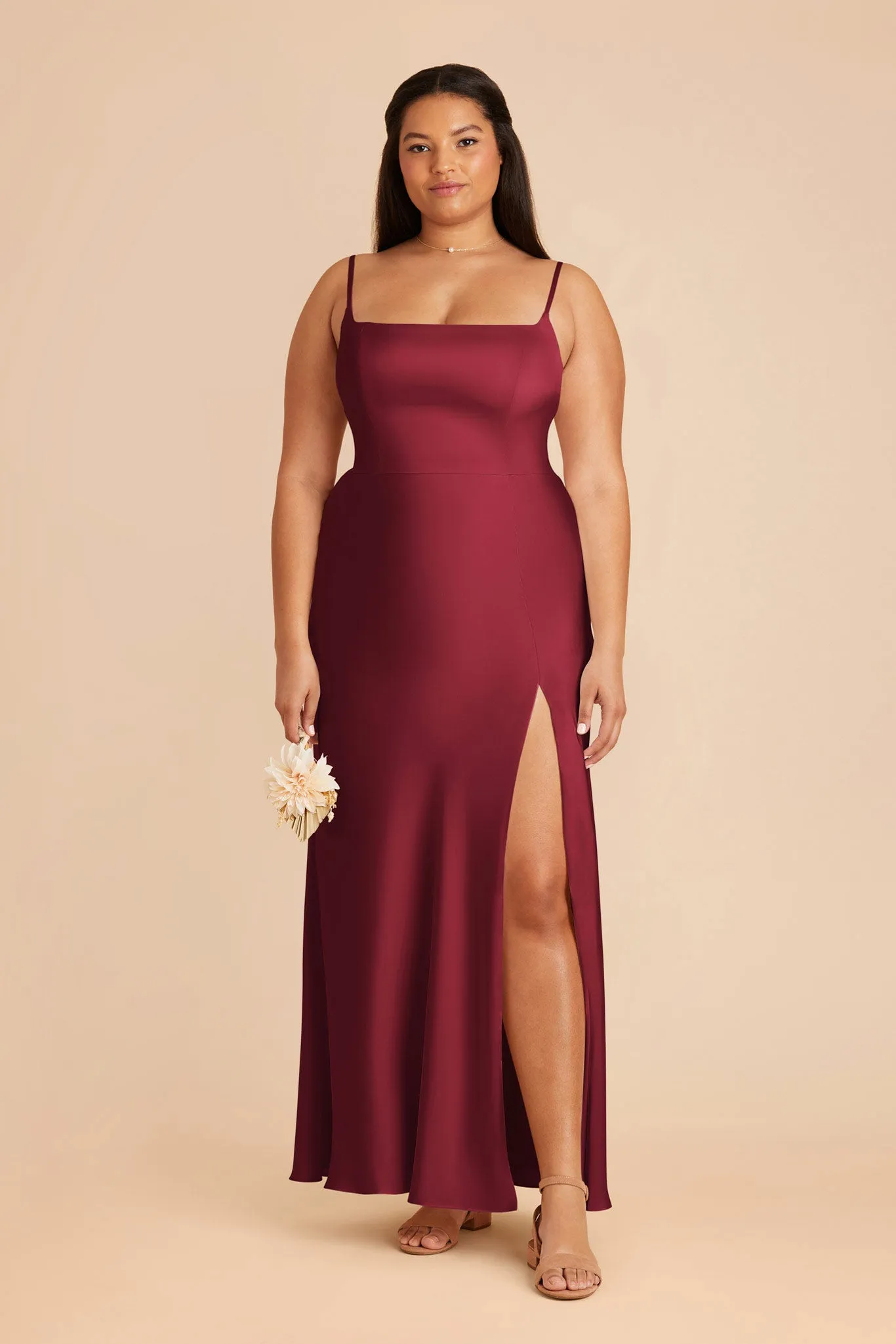 Mai Matte Satin Dress - Burgundy sold by Birdy Grey product image thumbnail 2