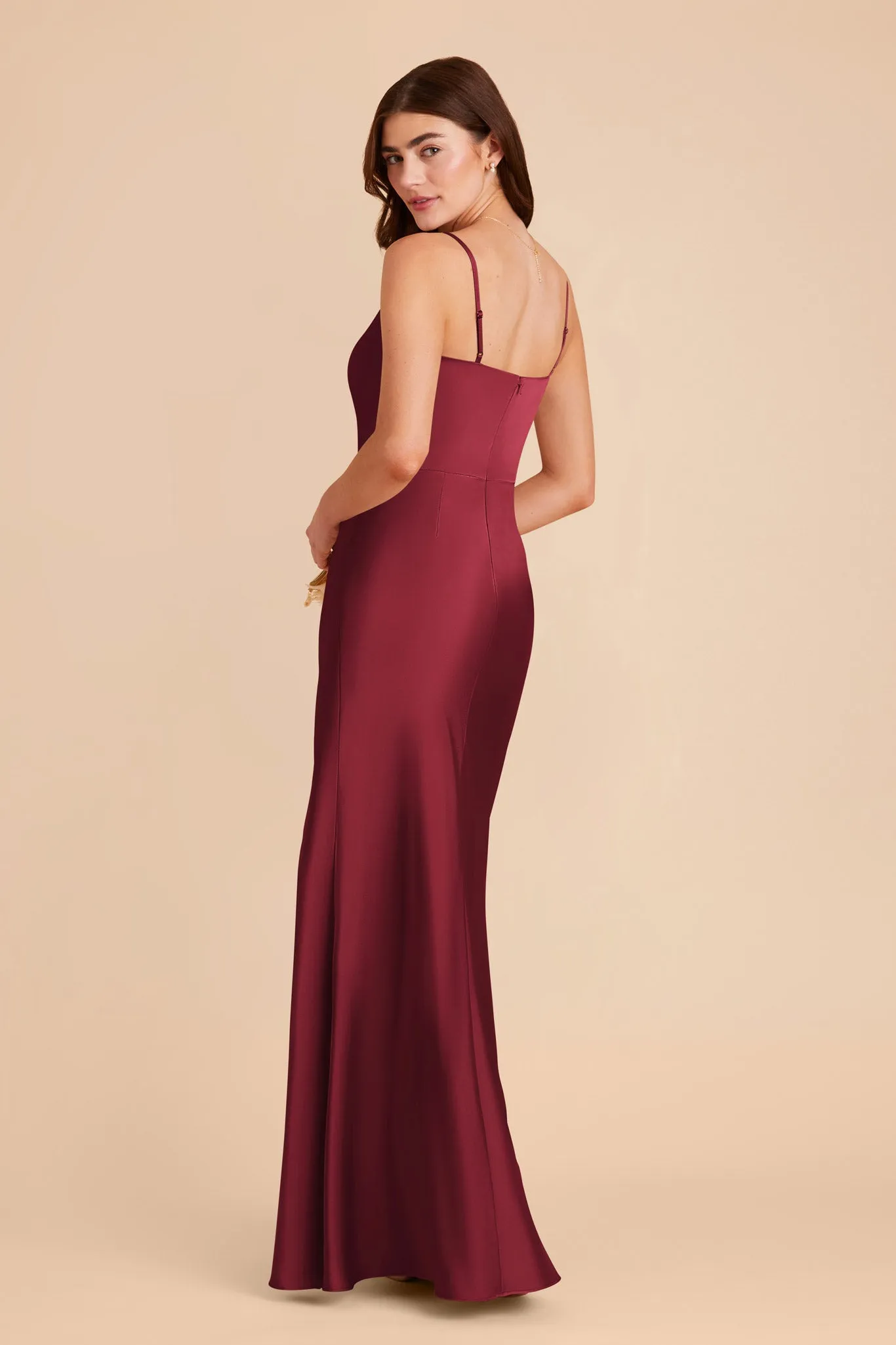 Mai Matte Satin Dress - Burgundy sold by Birdy Grey product image thumbnail 5