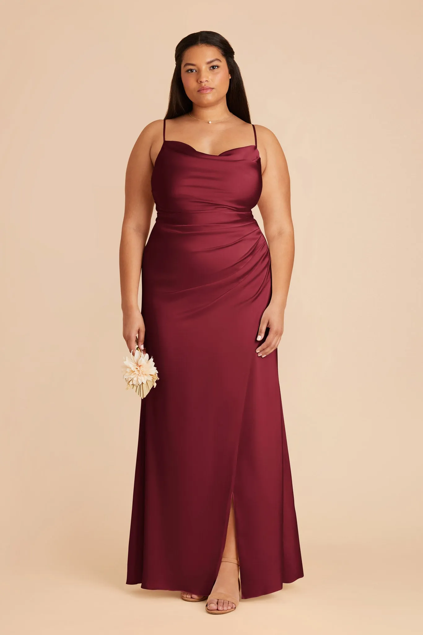 Lydia Matte Satin Dress - Burgundy sold by Birdy Grey product image thumbnail 2
