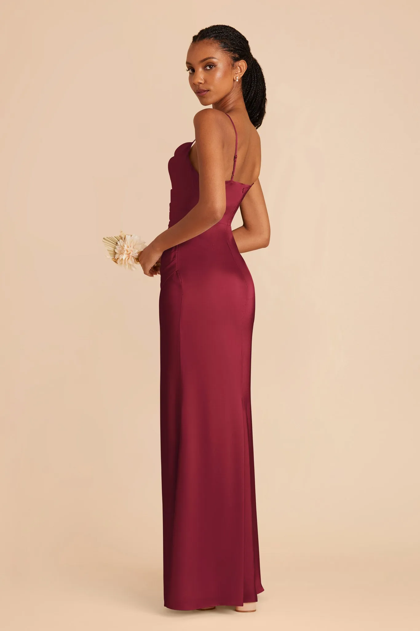 Lydia Matte Satin Dress - Burgundy sold by Birdy Grey product image thumbnail 5