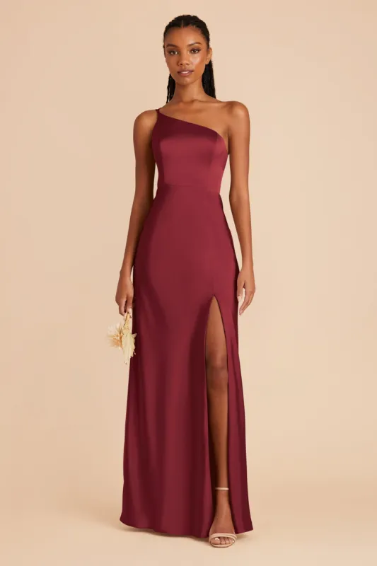 Kensie Matte Satin Dress - Burgundy sold by Birdy Grey