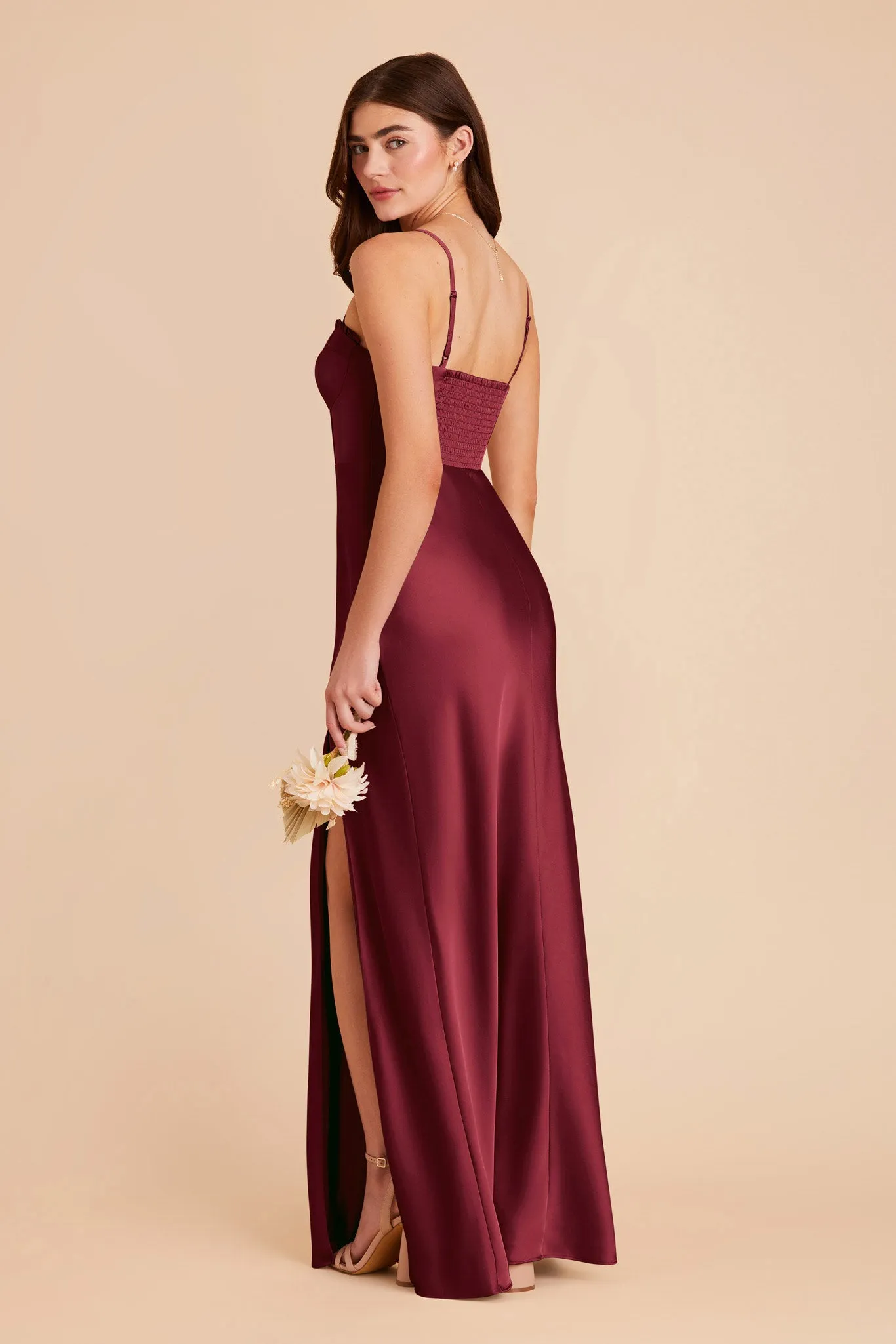Jessica Matte Satin Dress - Burgundy sold by Birdy Grey product image thumbnail 4