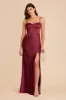 Jessica Matte Satin Dress - Burgundy sold by Birdy Grey