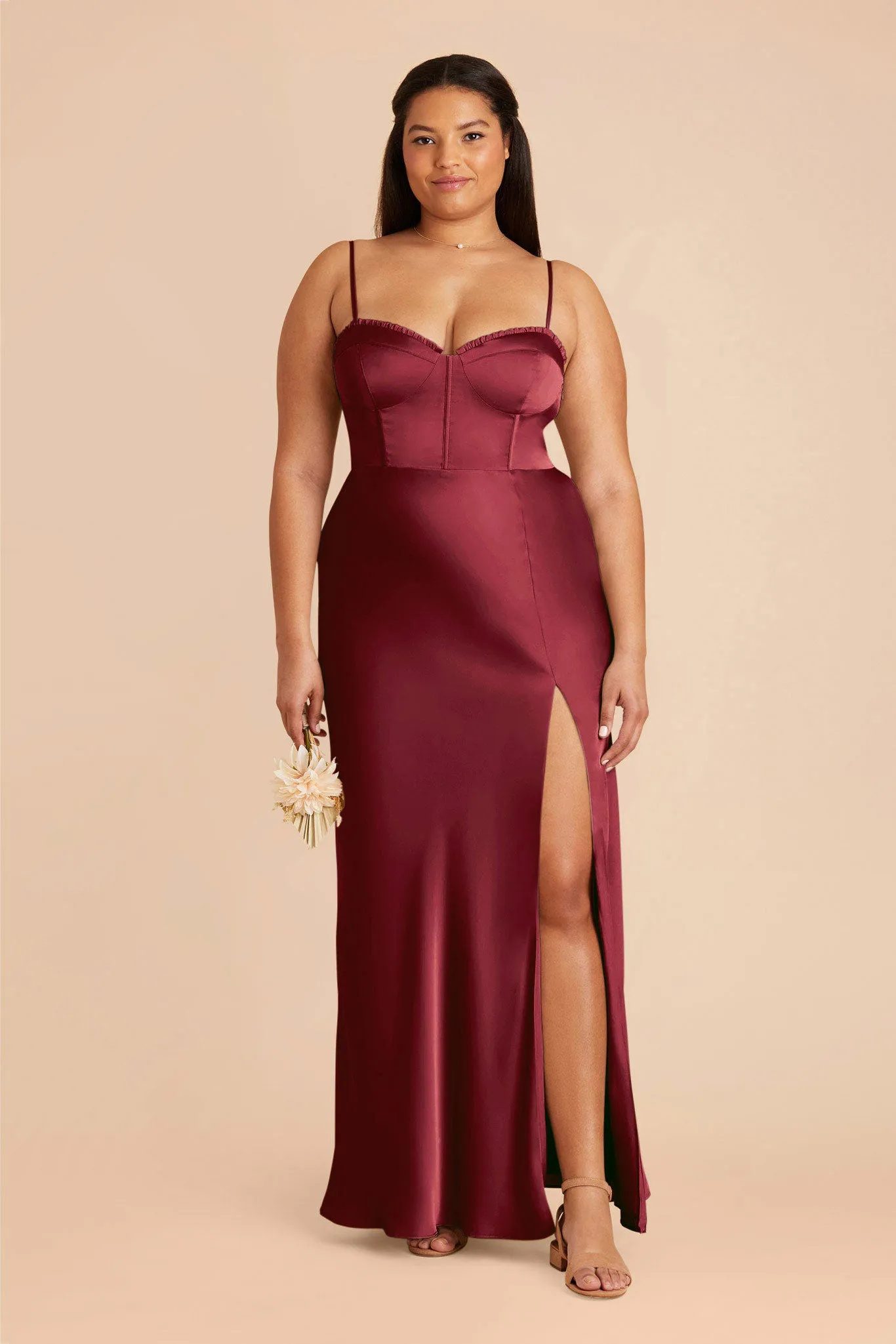 Jessica Matte Satin Dress - Burgundy sold by Birdy Grey product image thumbnail 2