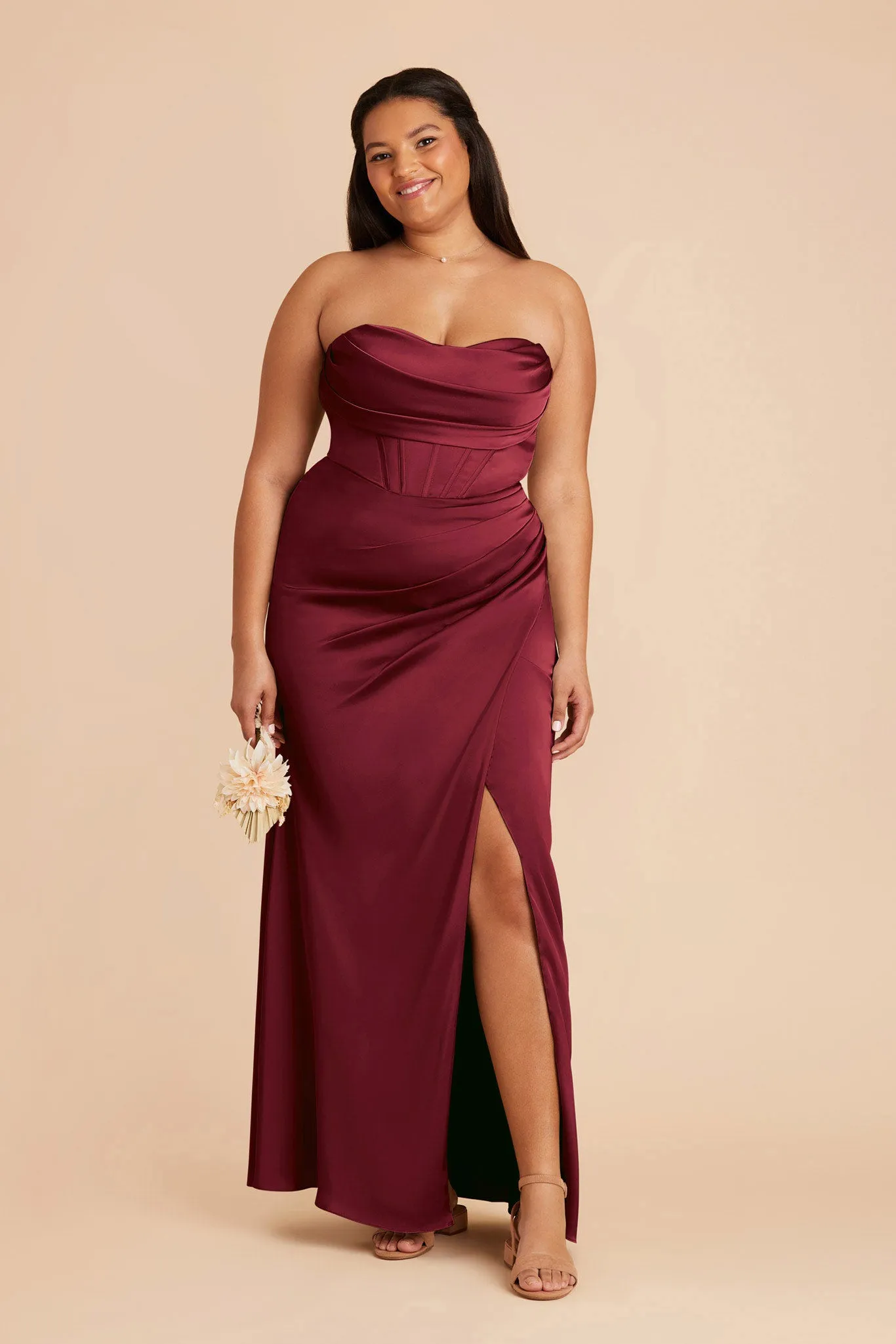 Carrie Matte Satin Dress - Burgundy sold by Birdy Grey product image thumbnail 2