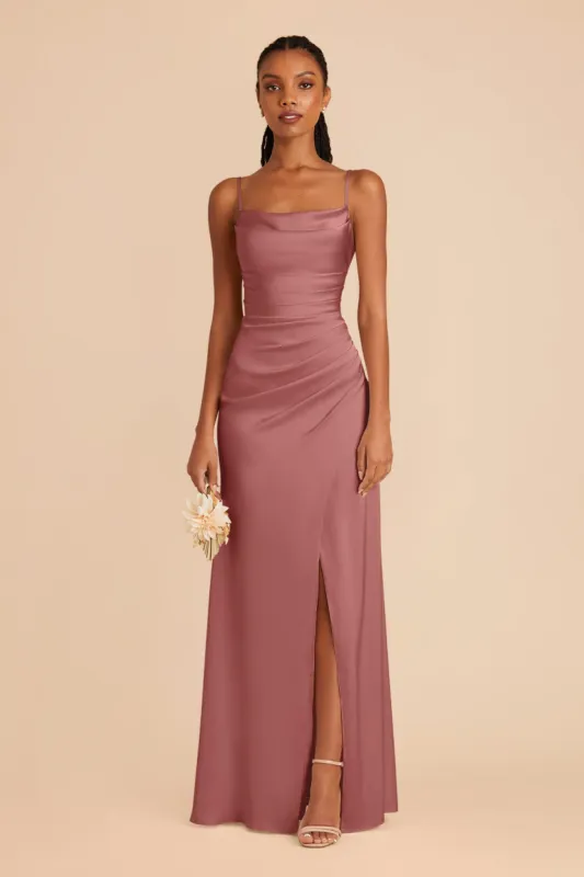 Lydia Matte Satin Dress - Wild Rose sold by Birdy Grey