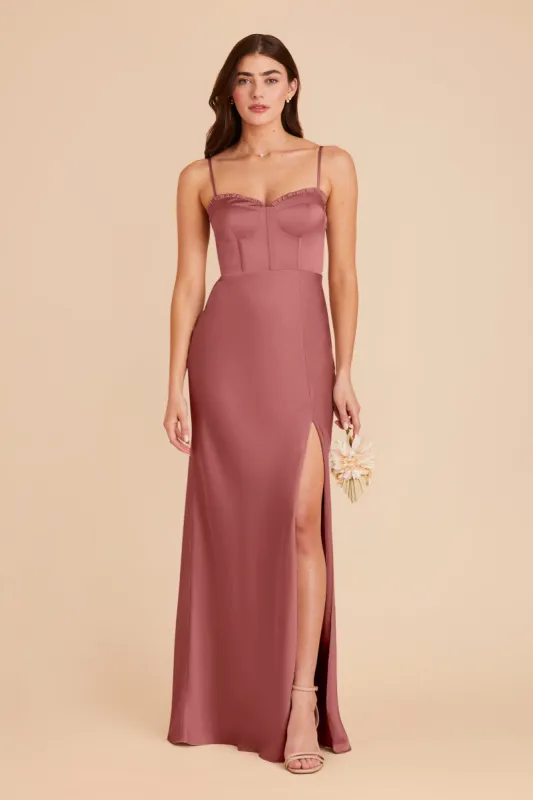 Jessica Matte Satin Dress - Wild Rose sold by Birdy Grey