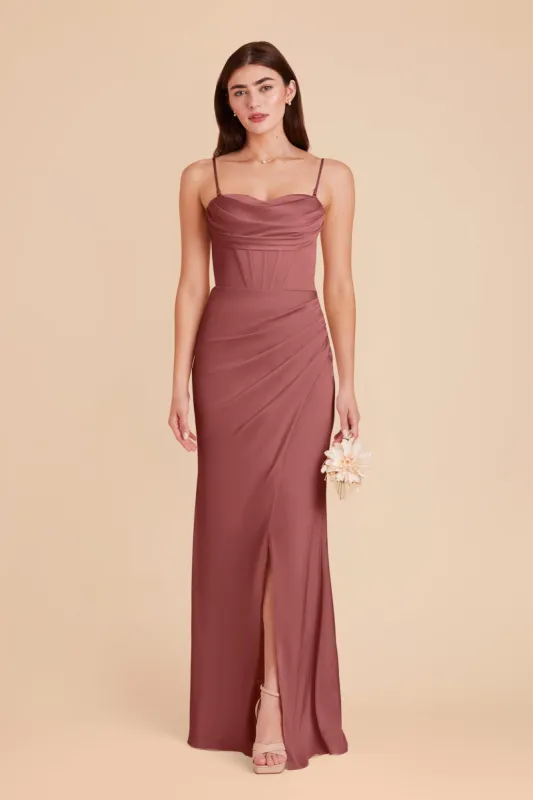 Carrie Matte Satin Dress - Wild Rose sold by Birdy Grey