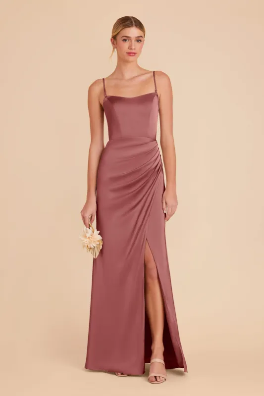 Anne Matte Satin Dress - Wild Rose sold by Birdy Grey