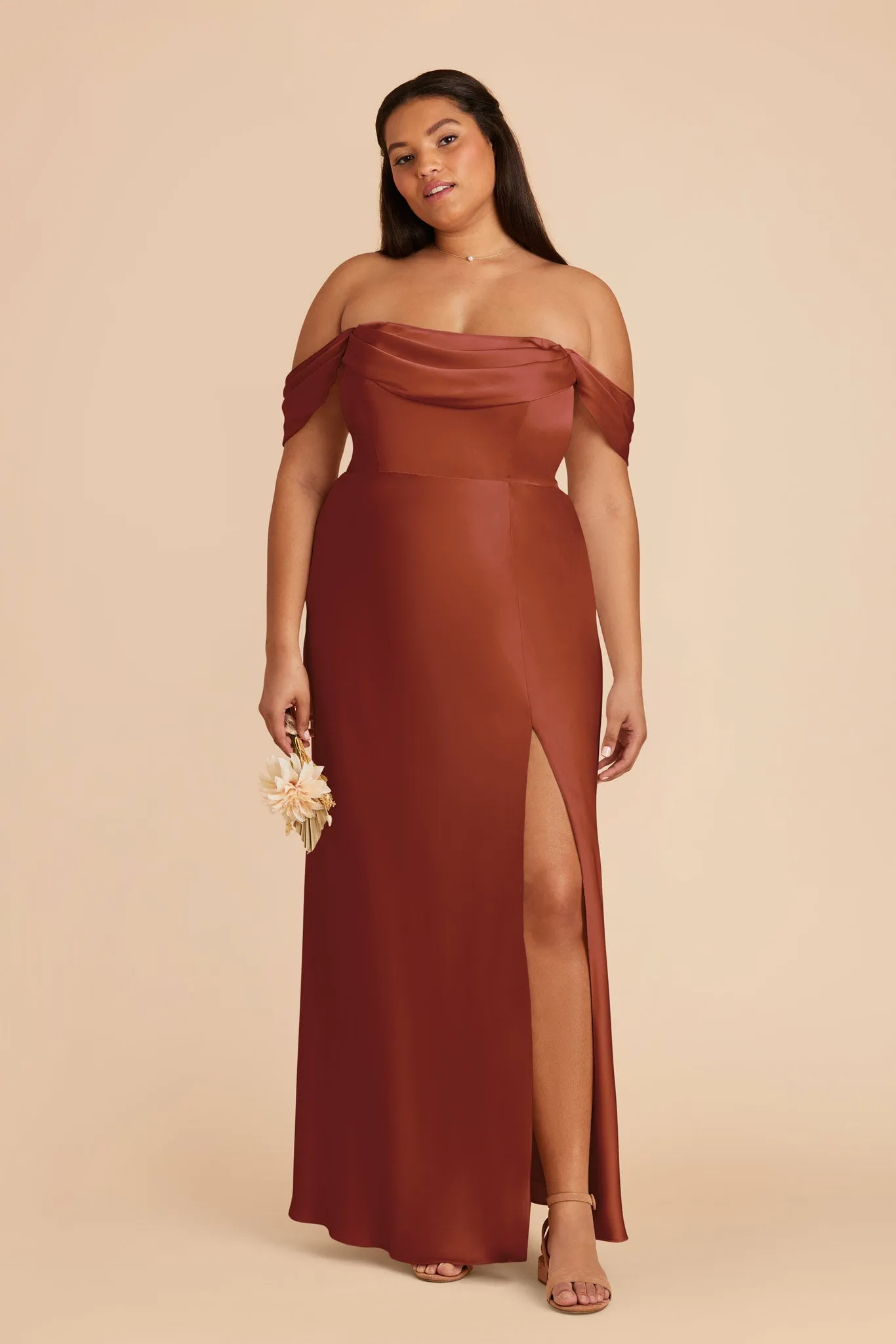 Mia Matte Satin Convertible Dress - Auburn sold by Birdy Grey
