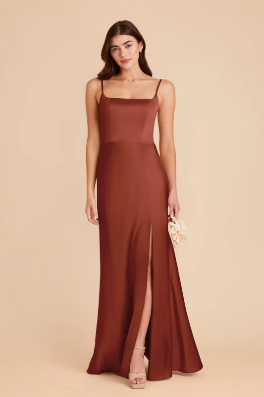 Mai Matte Satin Dress - Auburn sold by Birdy Grey