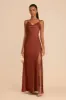 Lisa Long Matte Satin Dress - Auburn sold by Birdy Grey