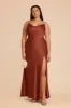 Lisa Long Matte Satin Dress - Auburn sold by Birdy Grey