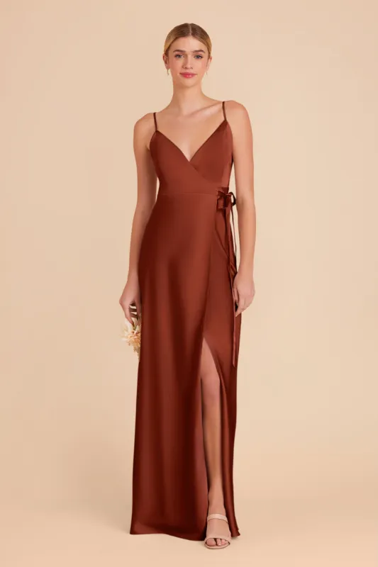 Cindy Matte Satin Dress - Auburn sold by Birdy Grey
