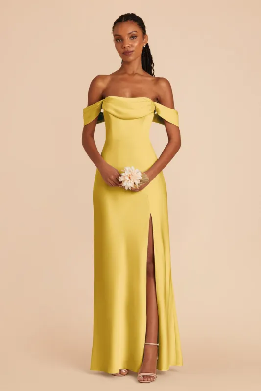 Mia Matte Satin Convertible Dress - Sunflower Yellow sold by Birdy Grey