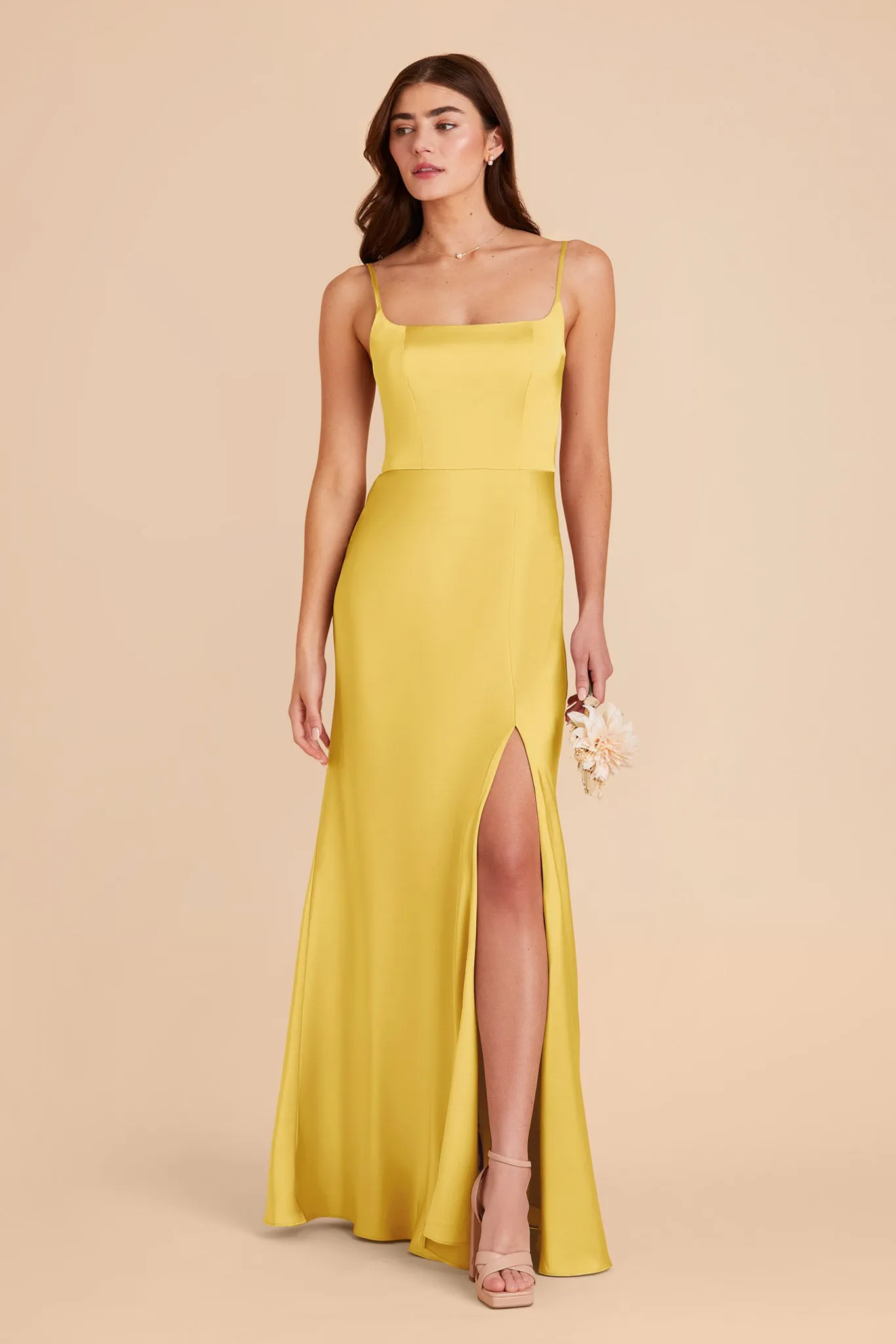 Mai Matte Satin Dress - Sunflower Yellow sold by Birdy Grey product image thumbnail 3