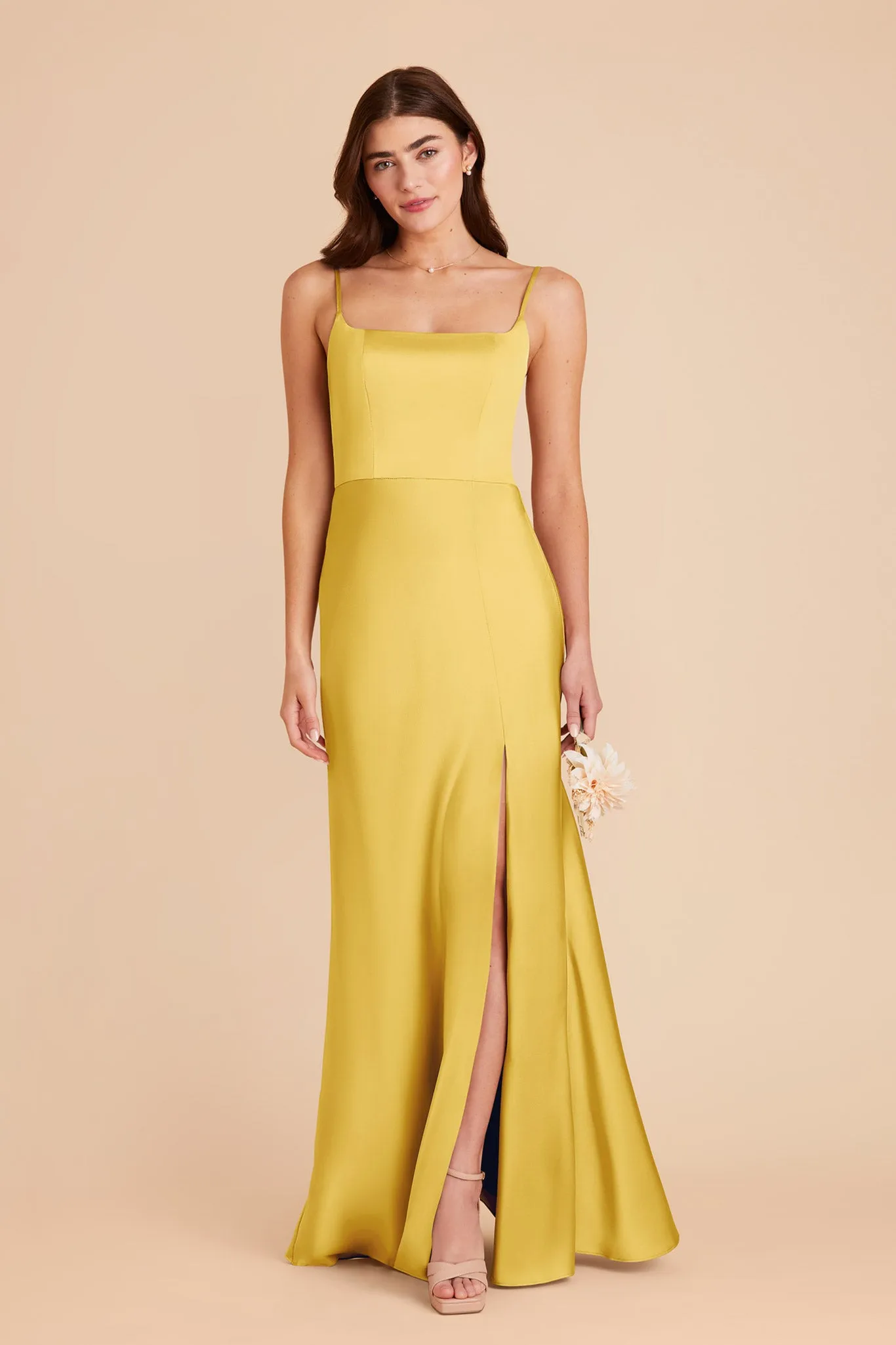 Mai Matte Satin Dress - Sunflower Yellow sold by Birdy Grey
