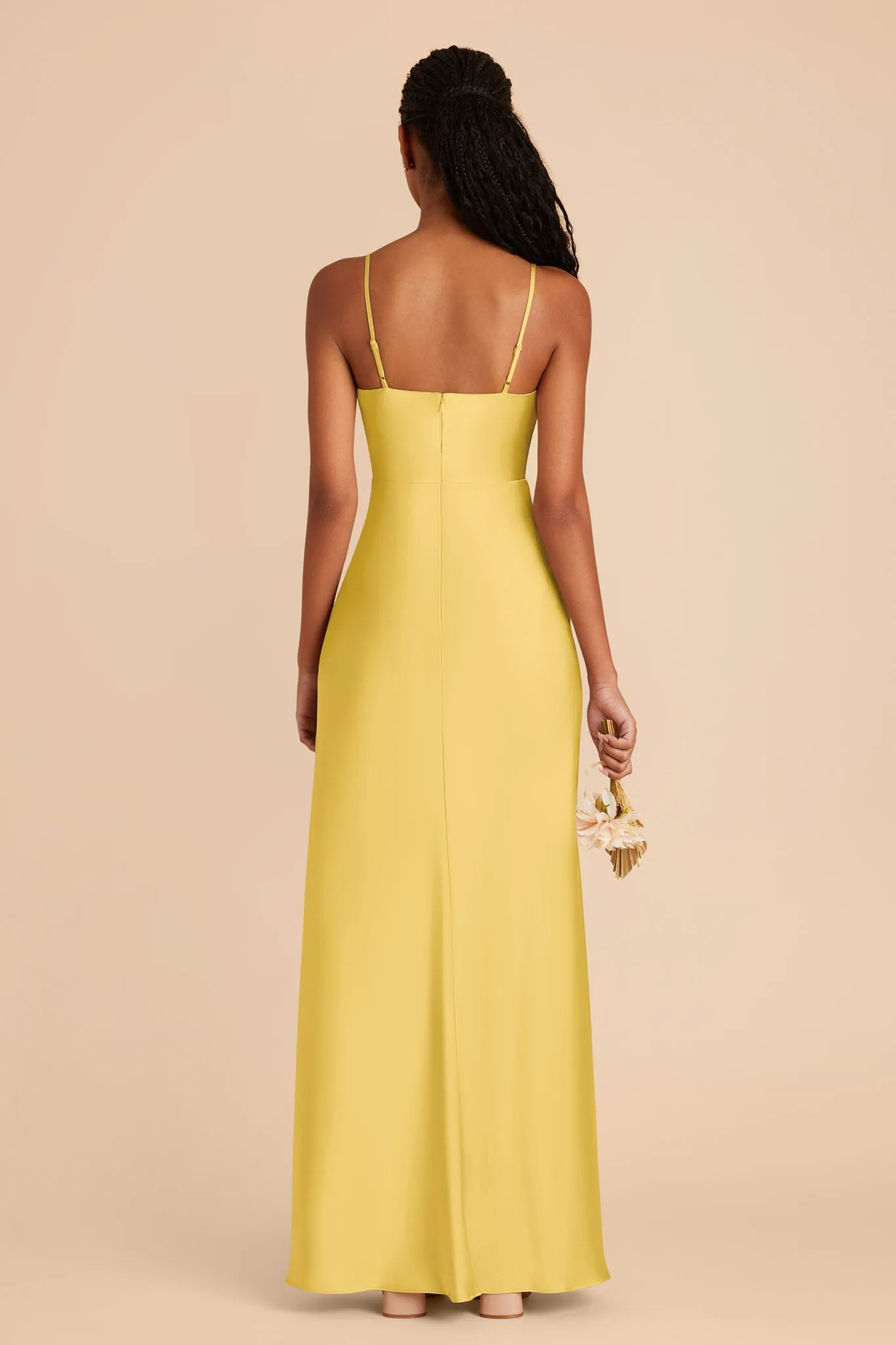 Lisa Long Matte Satin Dress - Sunflower Yellow sold by Birdy Grey product image thumbnail 5
