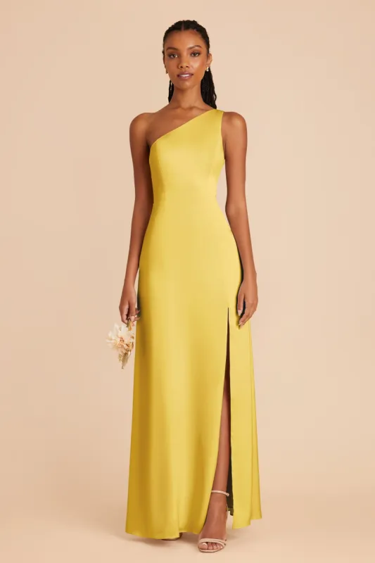 Kira Matte Satin Dress - Sunflower Yellow sold by Birdy Grey