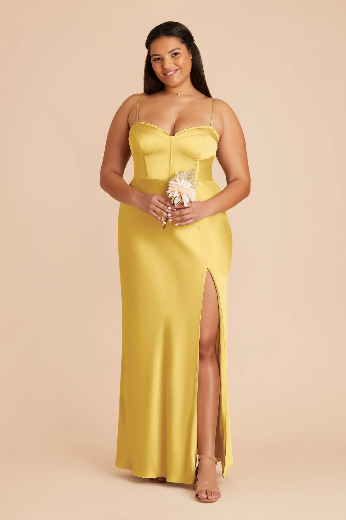 Jessica Matte Satin Dress - Sunflower Yellow sold by Birdy Grey product image thumbnail 2
