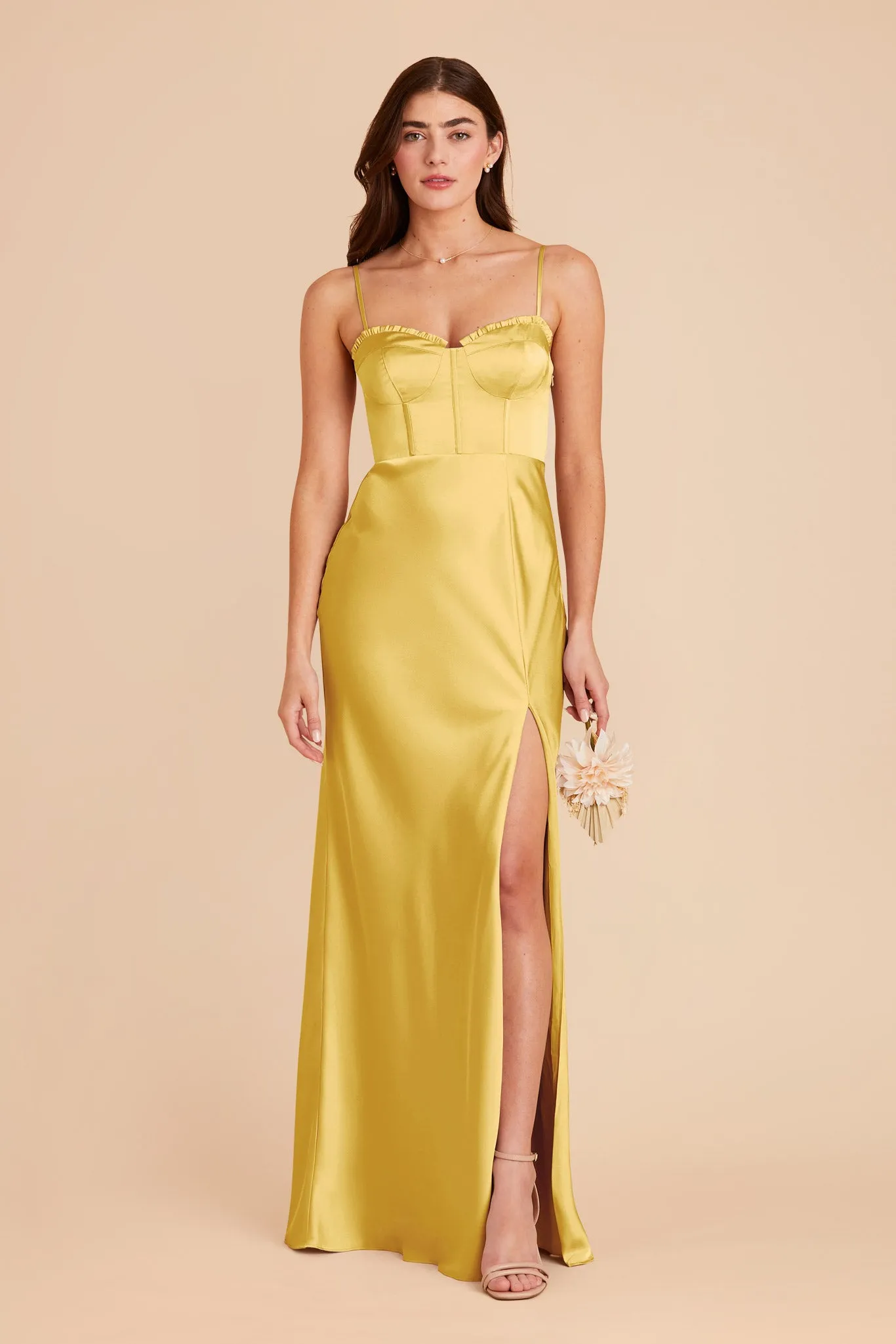Jessica Matte Satin Dress - Sunflower Yellow sold by Birdy Grey product image thumbnail 3
