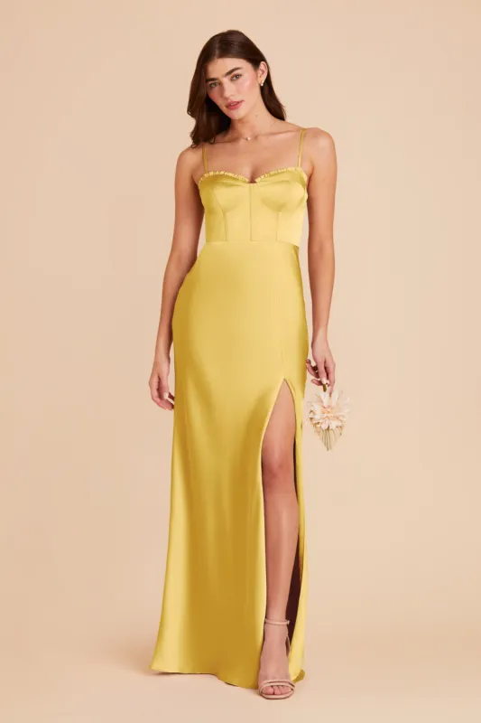 Jessica Matte Satin Dress - Sunflower Yellow sold by Birdy Grey