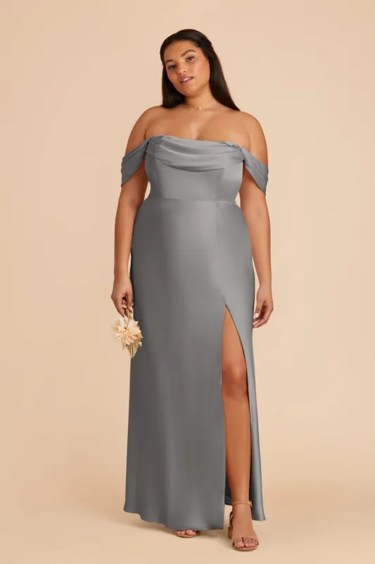 Mia Matte Satin Convertible Dress - Silver sold by Birdy Grey