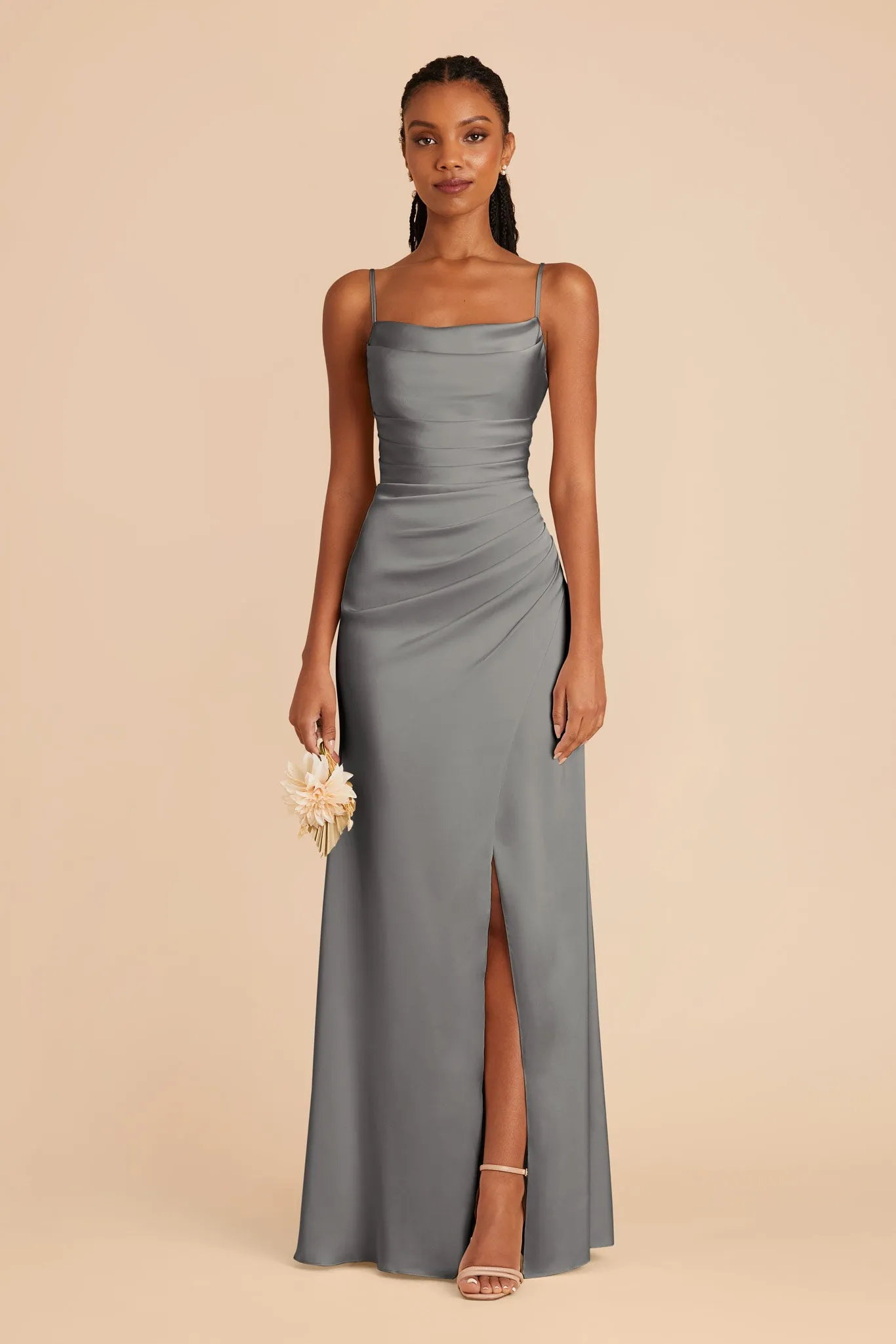 Lydia Matte Satin Dress - Silver sold by Birdy Grey product image thumbnail 3