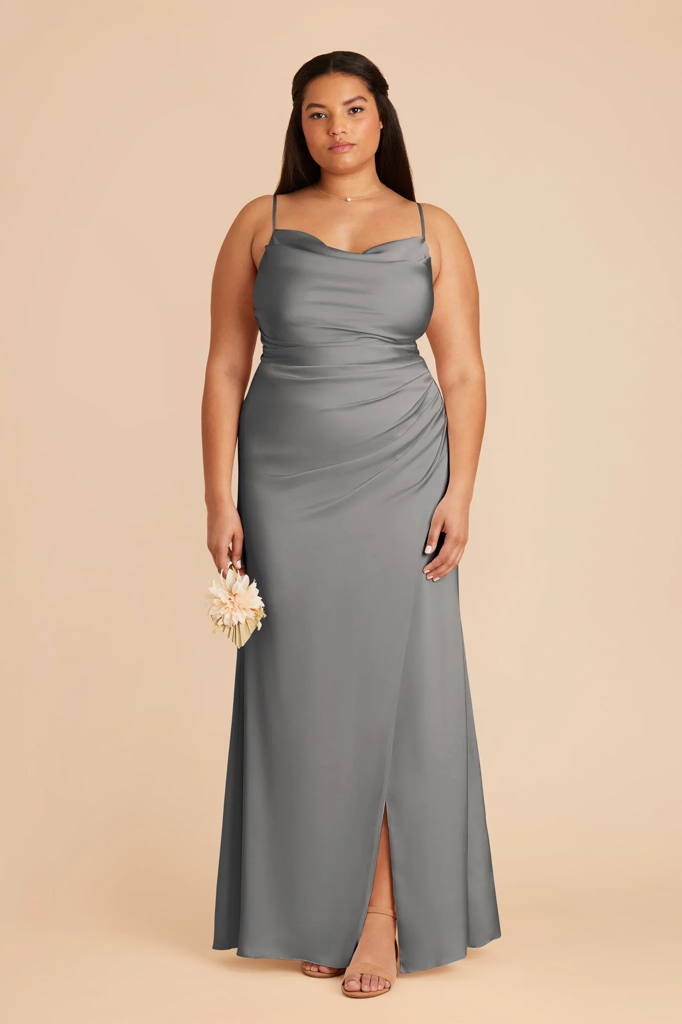 Lydia Matte Satin Dress - Silver sold by Birdy Grey product image thumbnail 2