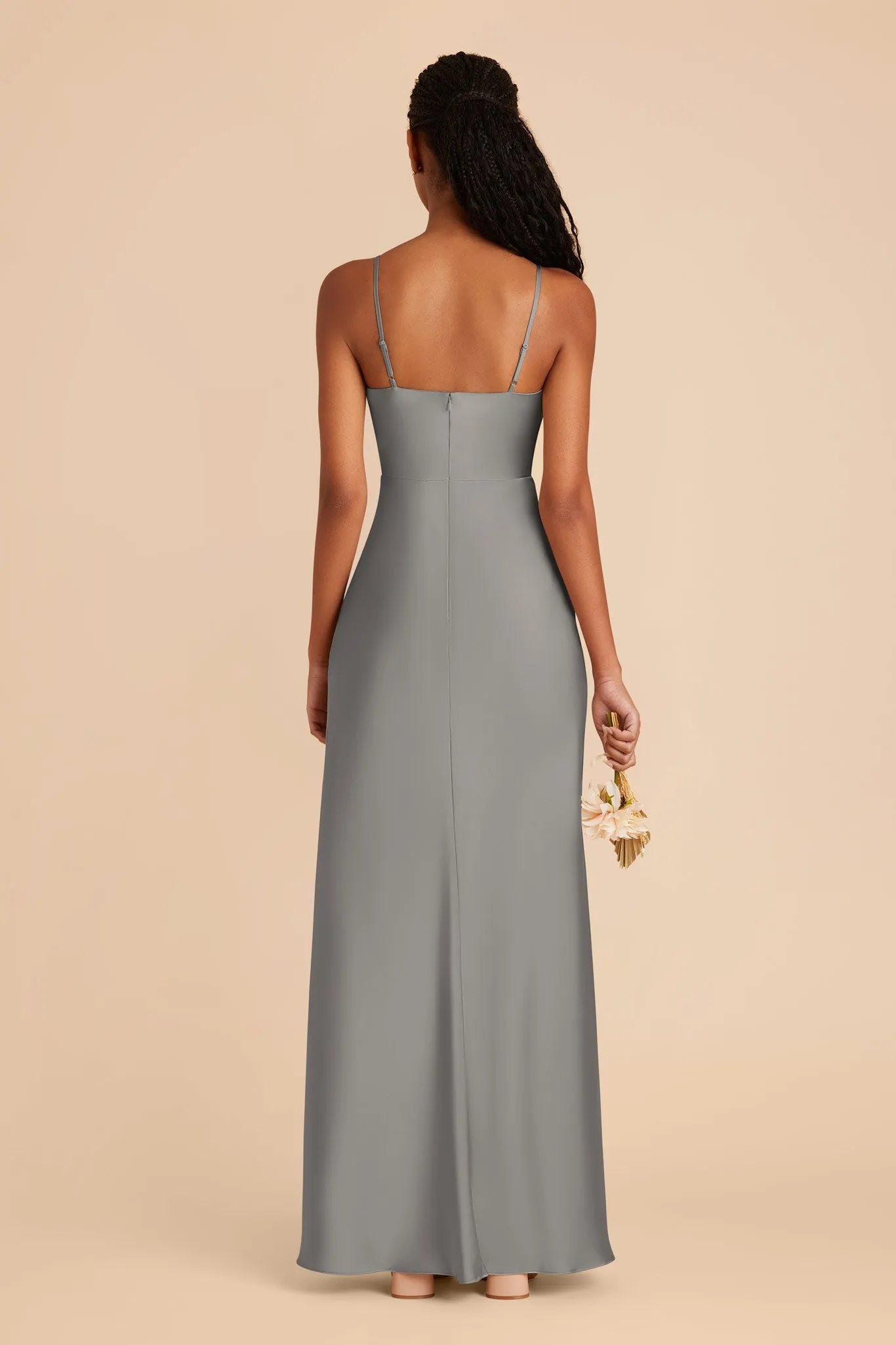 Lisa Long Matte Satin Dress - Silver sold by Birdy Grey product image thumbnail 5