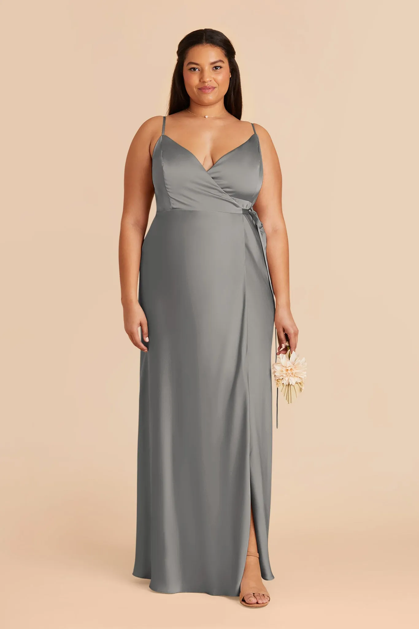 Cindy Matte Satin Dress - Silver sold by Birdy Grey product image thumbnail 2