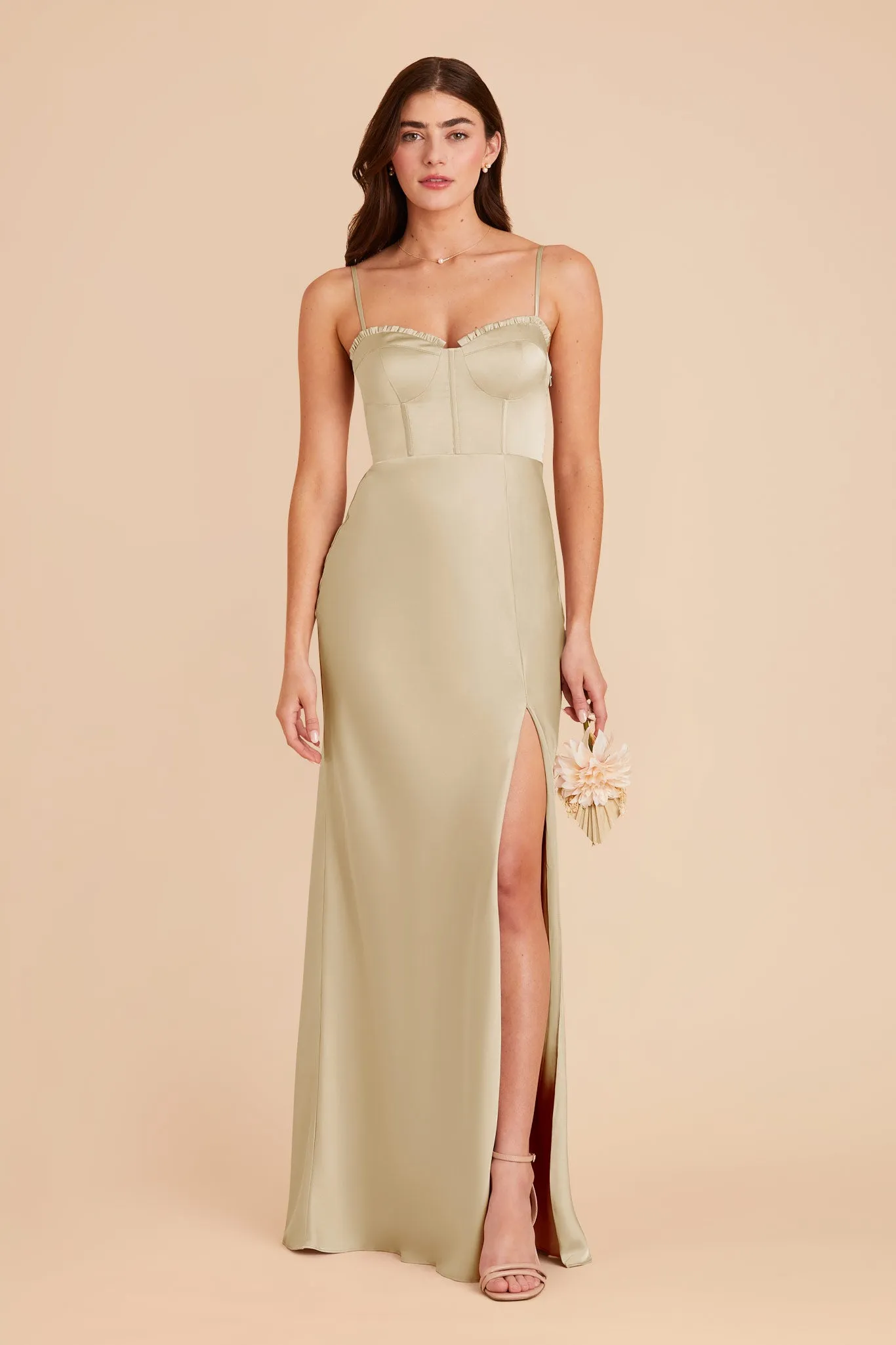 Jessica Matte Satin Dress - Prosecco sold by Birdy Grey product image thumbnail 2