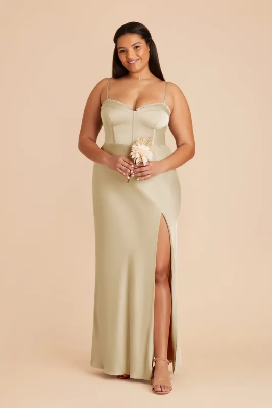 Jessica Matte Satin Dress - Prosecco sold by Birdy Grey