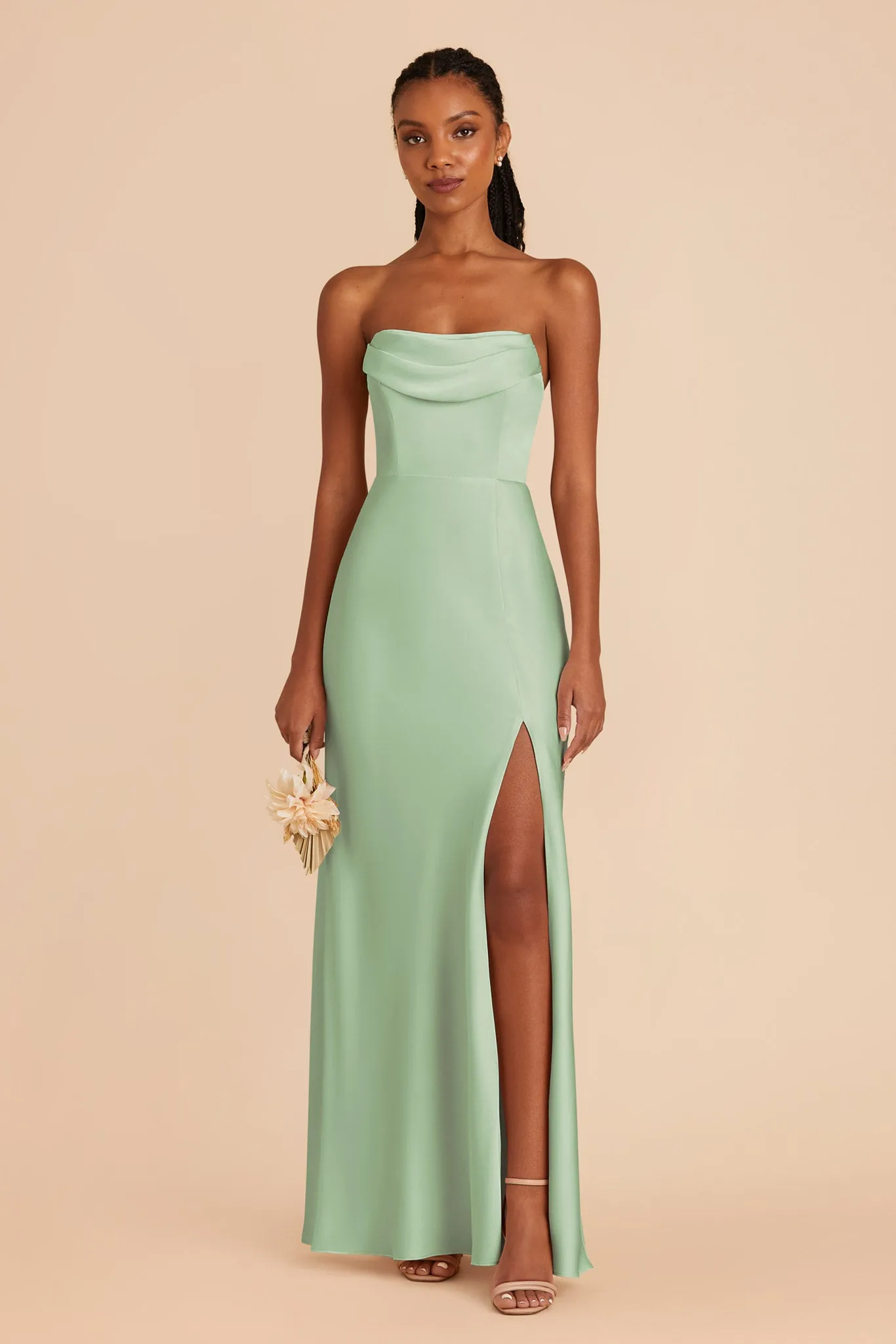 Mia Matte Satin Convertible Dress - Pistachio sold by Birdy Grey product image thumbnail 3