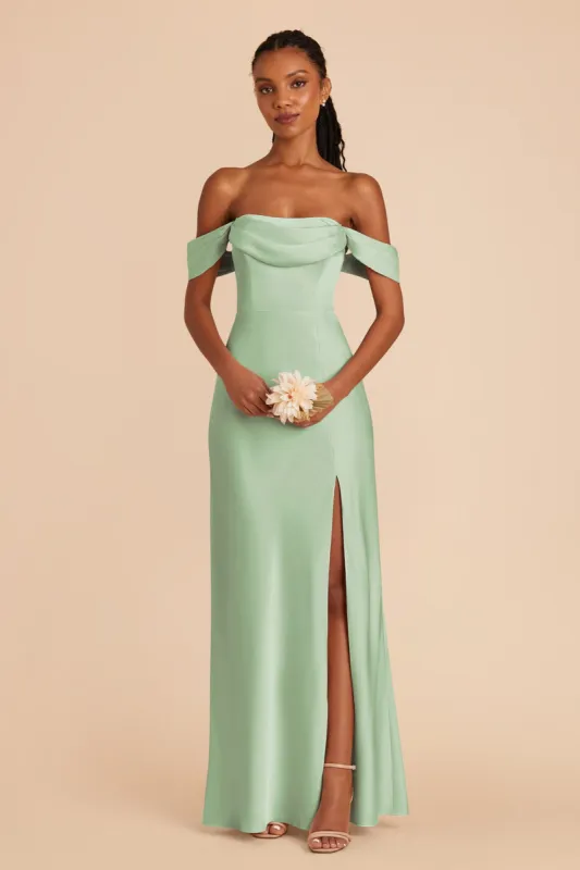 Mia Matte Satin Convertible Dress - Pistachio sold by Birdy Grey