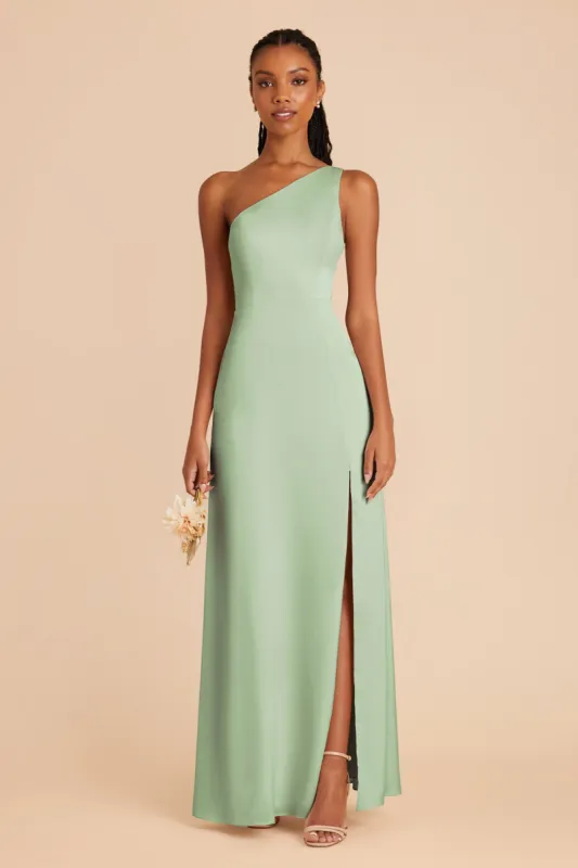 Kira Matte Satin Dress - Pistachio sold by Birdy Grey