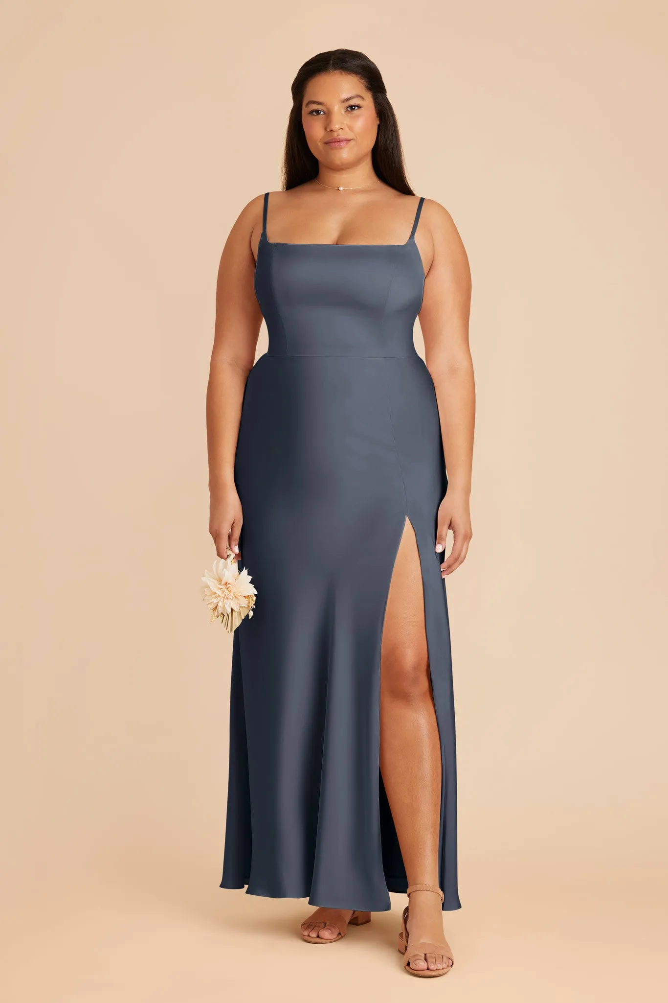 Mai Matte Satin Dress - Dusk Blue sold by Birdy Grey product image thumbnail 2