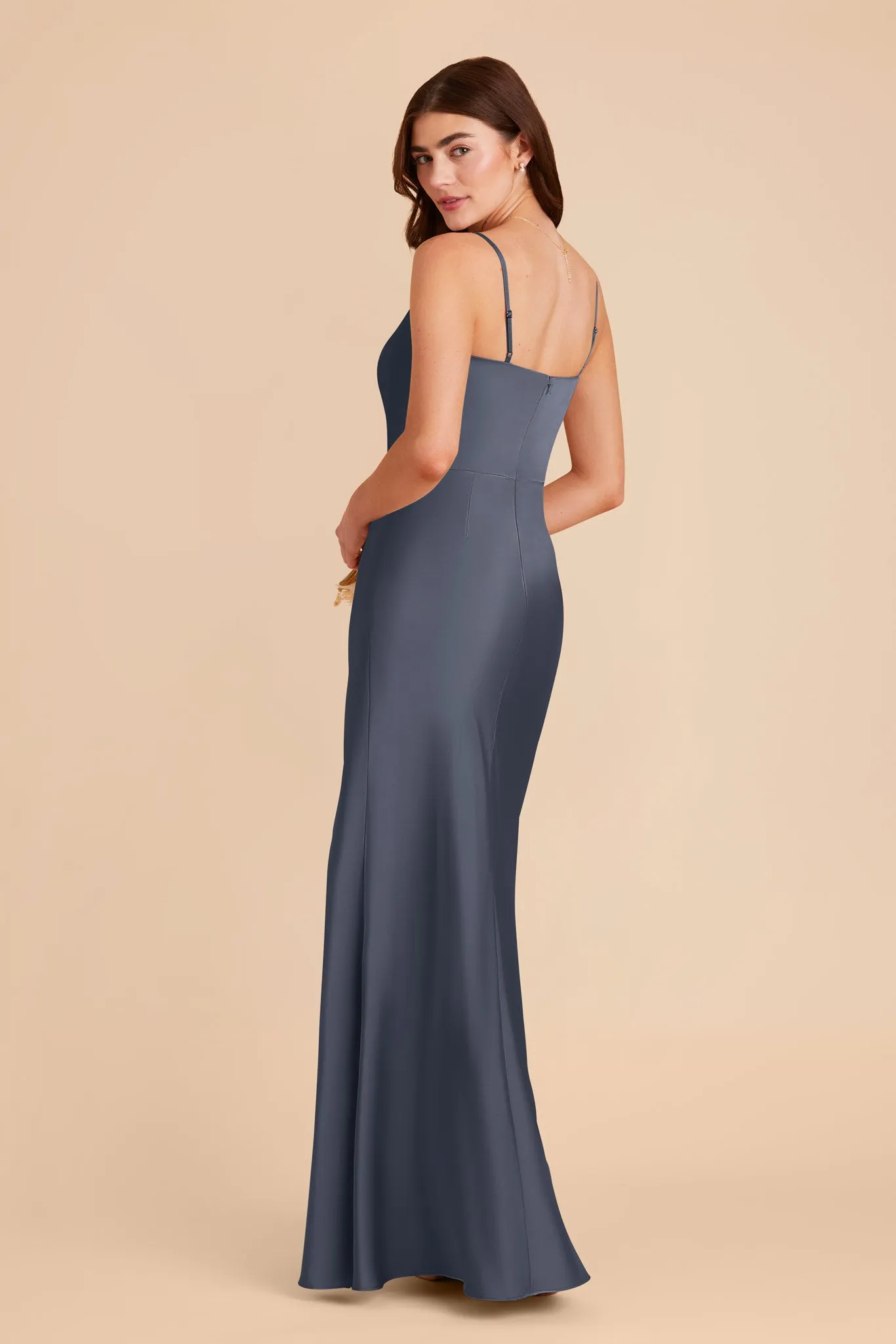 Mai Matte Satin Dress - Dusk Blue sold by Birdy Grey product image thumbnail 5