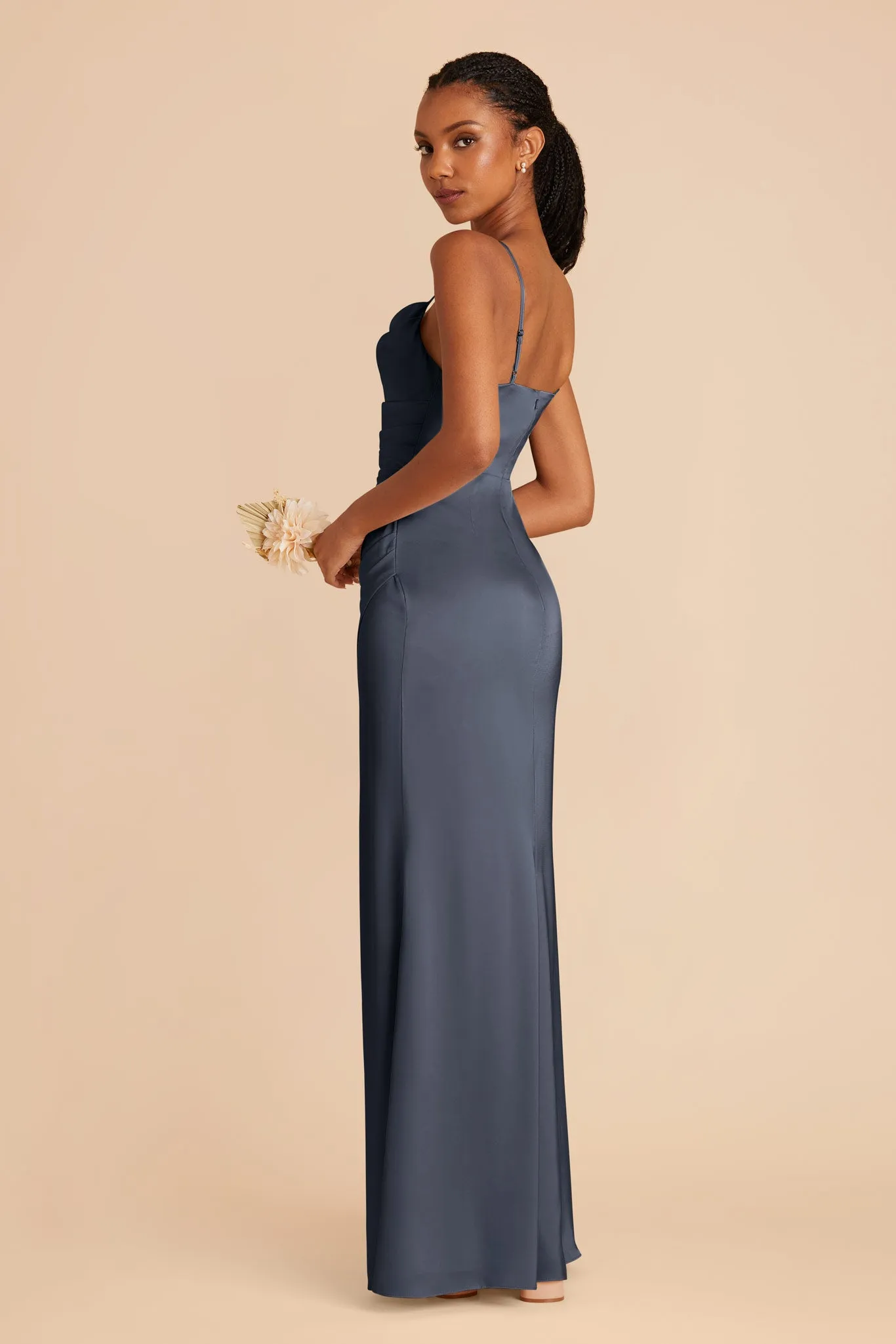 Lydia Matte Satin Dress - Dusk Blue sold by Birdy Grey product image thumbnail 5