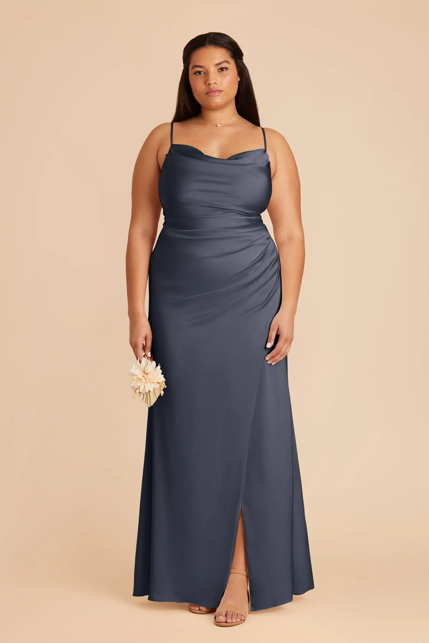 Lydia Matte Satin Dress - Dusk Blue sold by Birdy Grey product image thumbnail 2