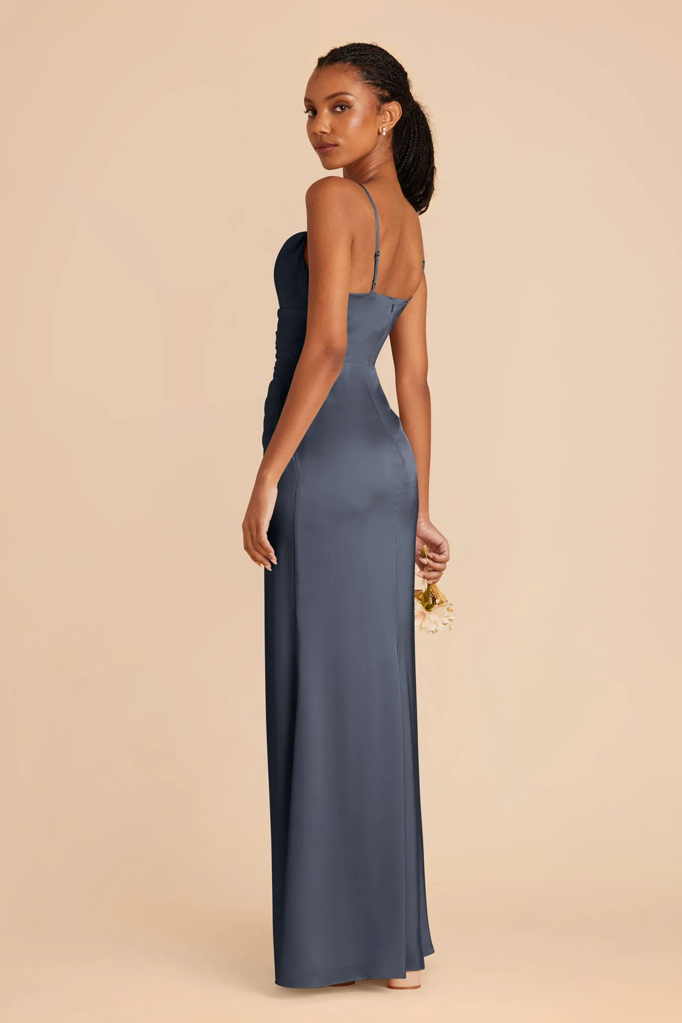 Lydia Matte Satin Dress - Dusk Blue sold by Birdy Grey product image thumbnail 4