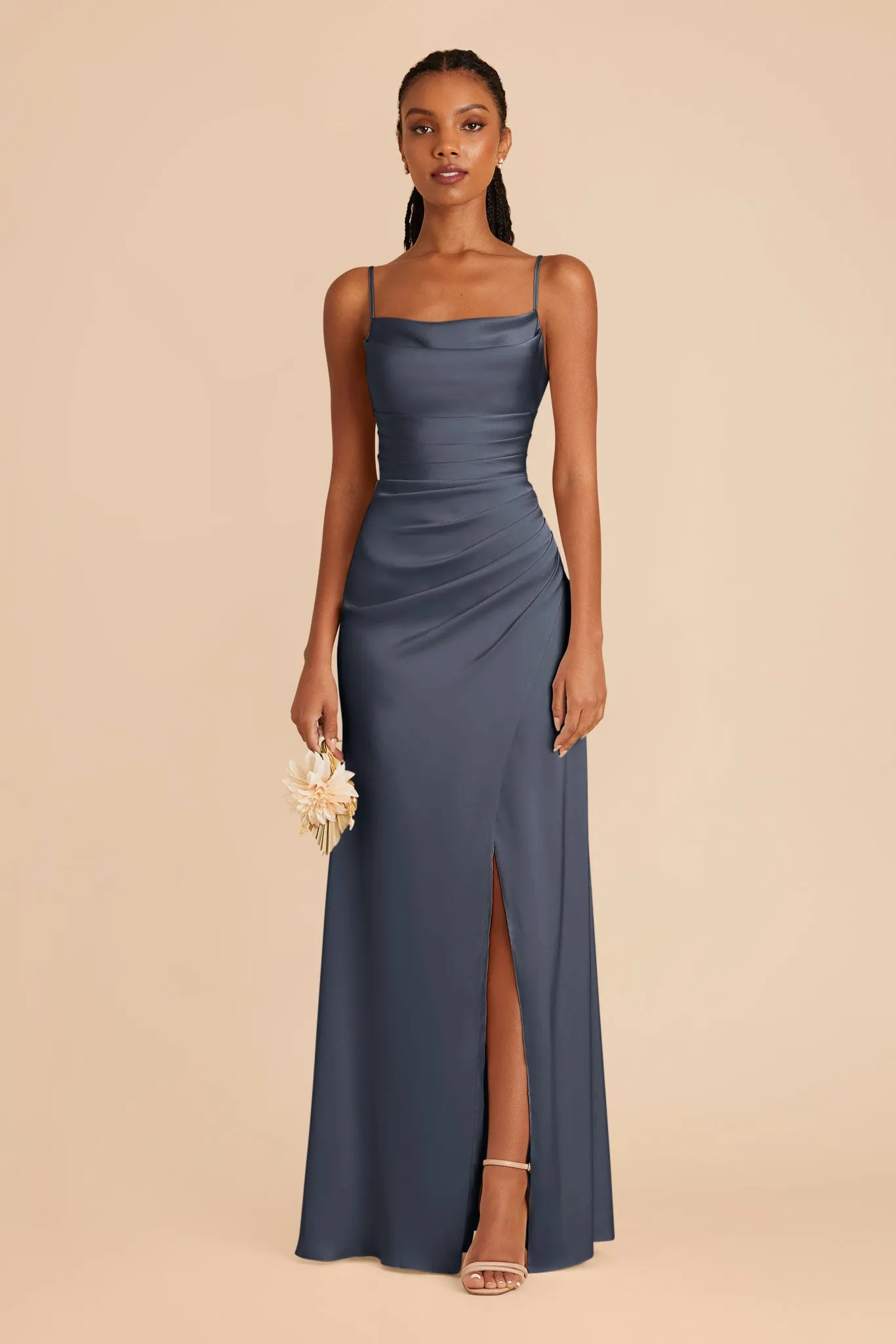 Lydia Matte Satin Dress - Dusk Blue sold by Birdy Grey product image thumbnail 3