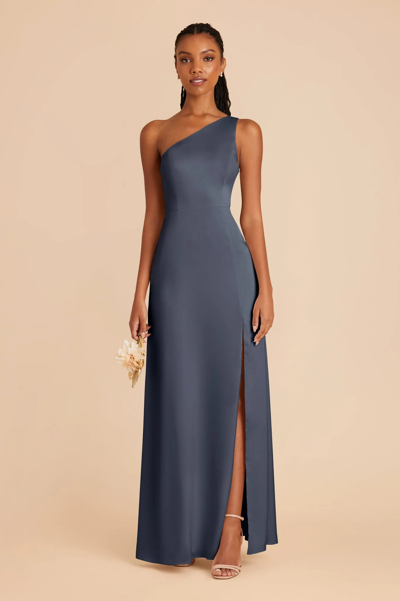 Kira Matte Satin Dress - Dusk Blue sold by Birdy Grey product image thumbnail 3