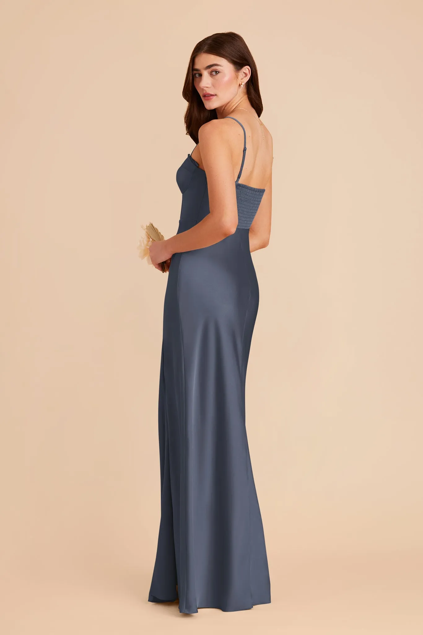 Jessica Matte Satin Dress - Dusk Blue sold by Birdy Grey product image thumbnail 4