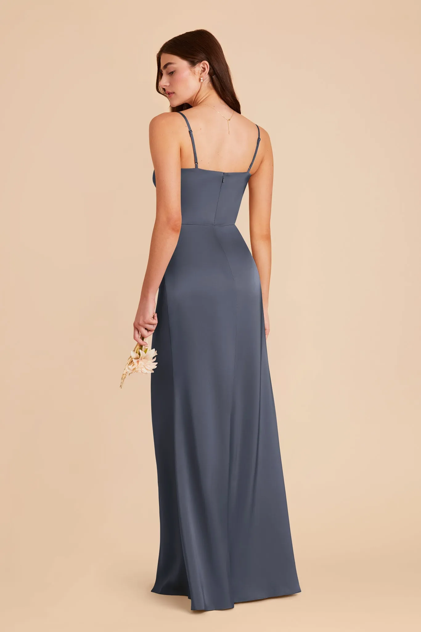 Jennifer Matte Satin Dress - Dusk Blue sold by Birdy Grey product image thumbnail 5