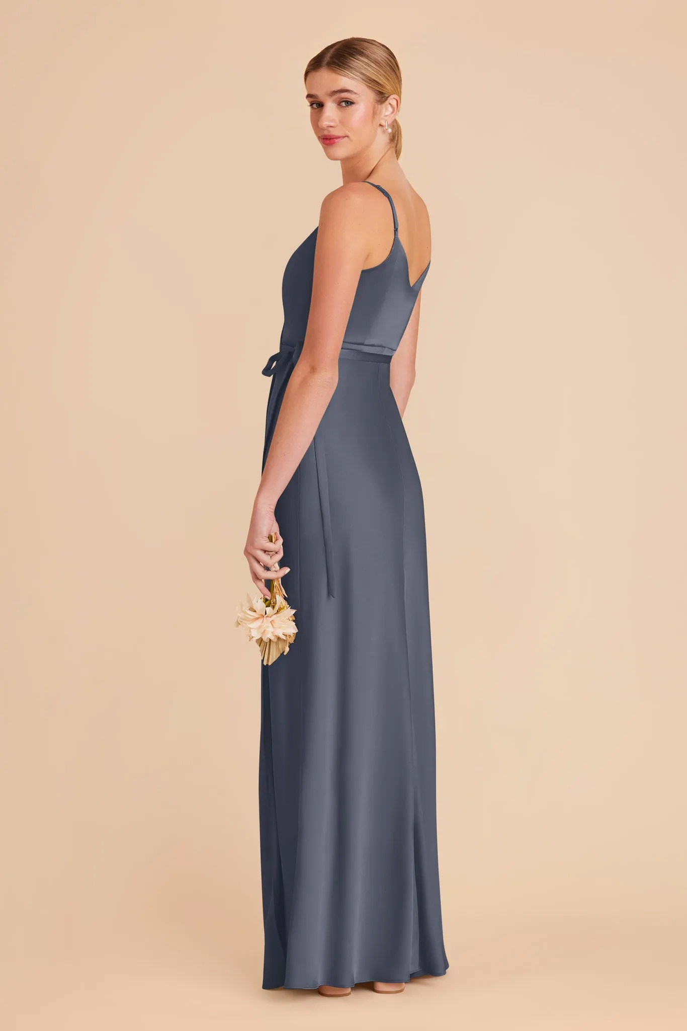 Cindy Matte Satin Dress - Dusk Blue sold by Birdy Grey product image thumbnail 4