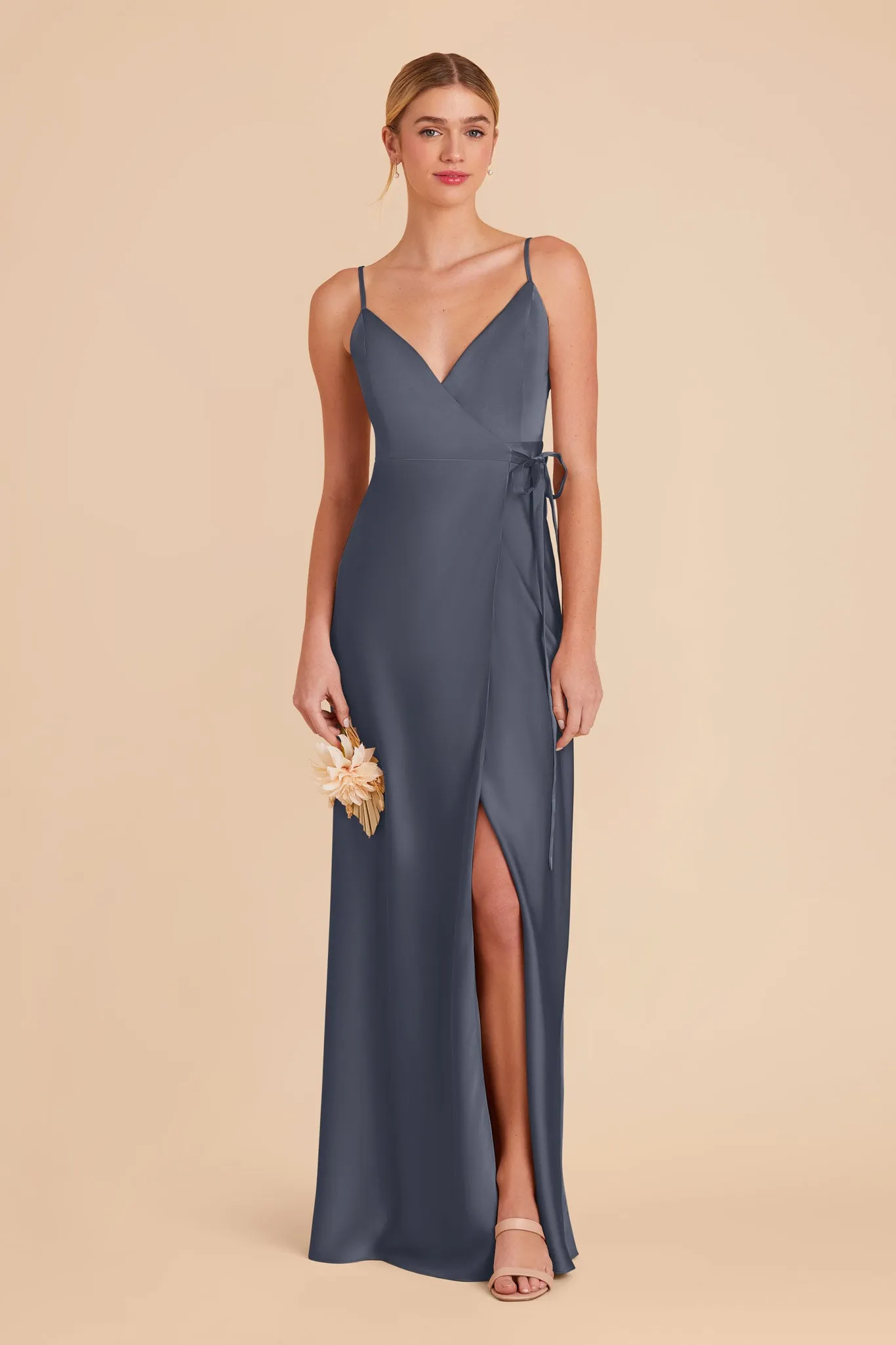 Cindy Matte Satin Dress - Dusk Blue sold by Birdy Grey product image thumbnail 3
