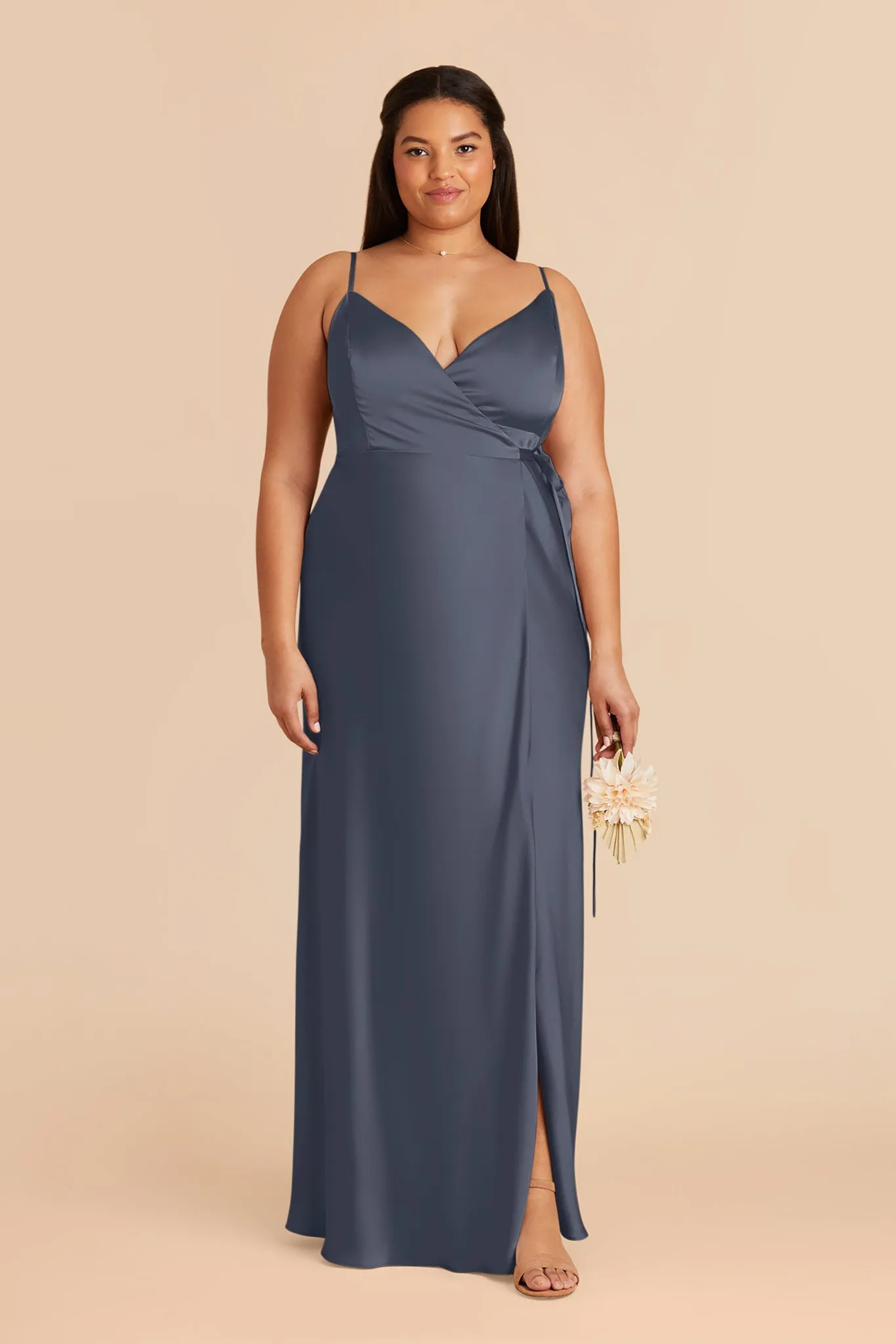 Cindy Matte Satin Dress - Dusk Blue sold by Birdy Grey product image thumbnail 2