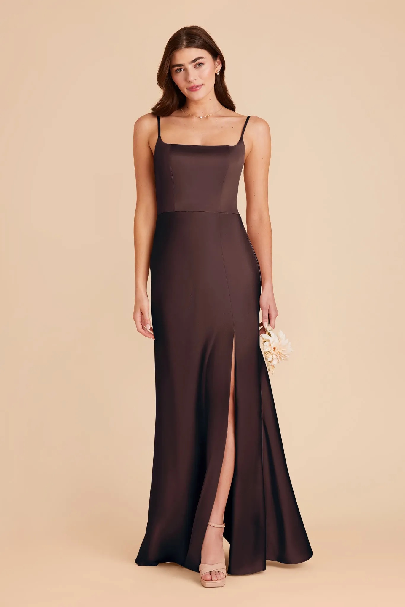 Mai Matte Satin Dress - Espresso sold by Birdy Grey