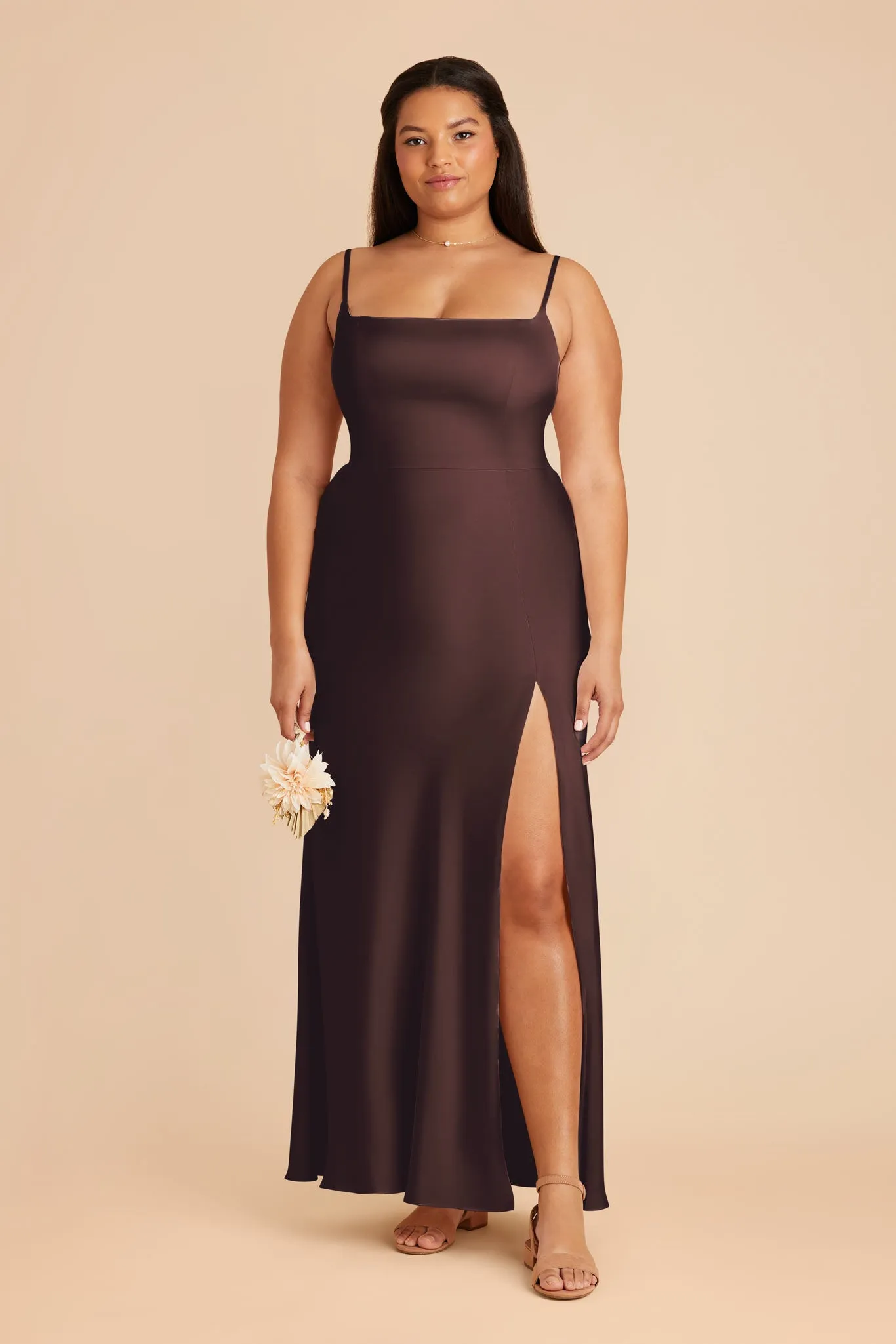 Mai Matte Satin Dress - Espresso sold by Birdy Grey product image thumbnail 2